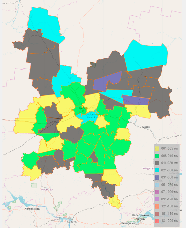 Карта осадков юрья